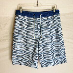 Johnnie O Men's Size Medium Blue Geometric Lined Swim Trunks Board Shorts
